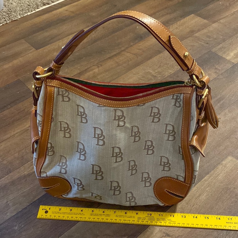 COPY - Cloth trimmed in leather Dooney and Bourke hobo bag